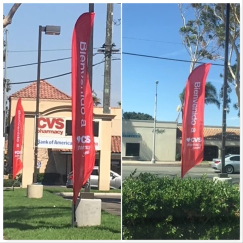 Red Flutter Flags for CVS, Corona, CA