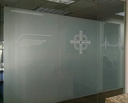 Frosted window Vinyl installed at Walsh Construction in Corona, CA.