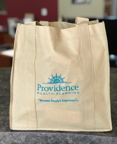 Promotional shopping bag for Providence Wealth Planning, Corona, CA