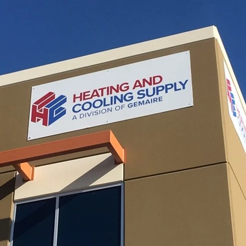 MAX METAL BUILDING SIGN FOR HEATING AND COOLING RIVERSIDE, CA