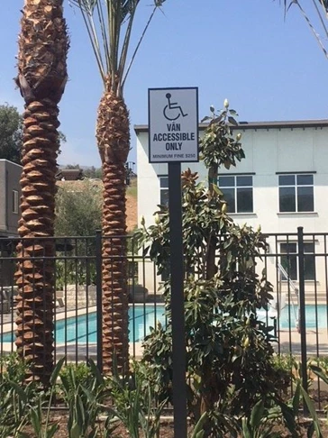 Van Accessible Handicapped Sign for TerranO Apartments, Dos Lagos, Corona, CA