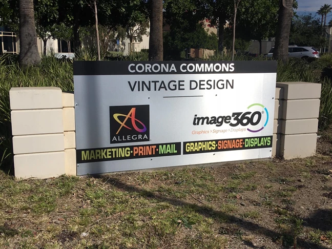 Custom monument Sign for Allegra/Image360 in Corona, CA