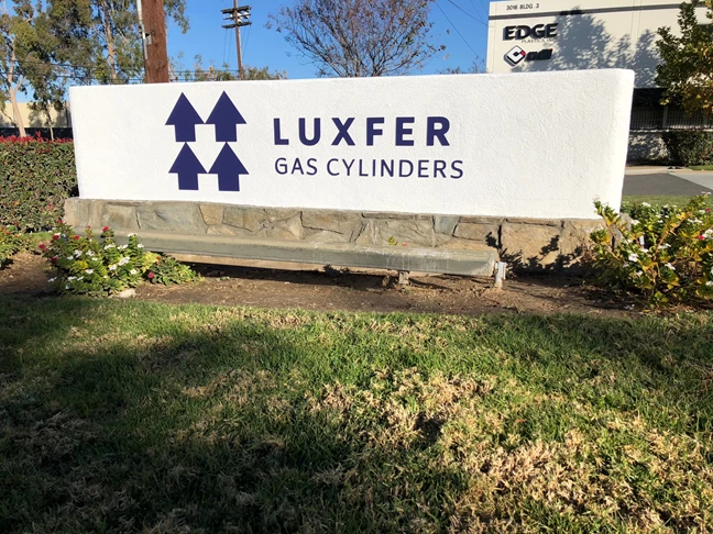 Monument sign for Luxfer Gas Cylinders, Riverside, CA  Image360 Corona