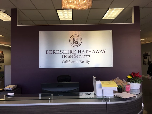 Brushed metal custom sign for Berkshire Hathaway HomeServices 
