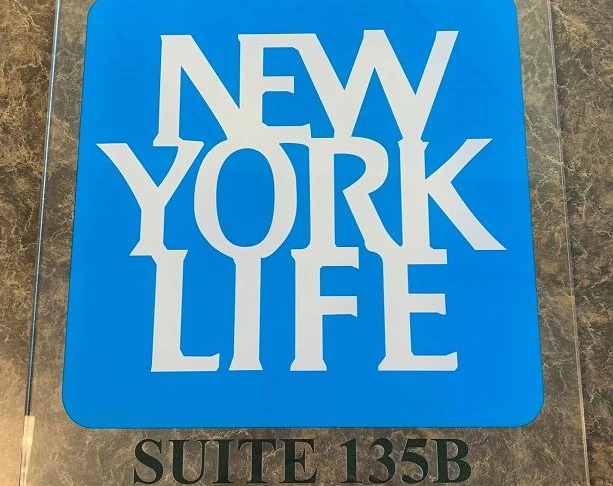 Acrylic sign for New York Life Insurance Company 