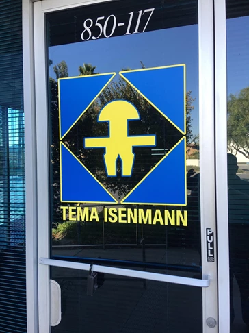 Businessfront window decal for Tema Isenmann