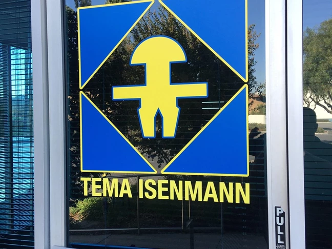 Businessfront window decal for Tema Isenmann