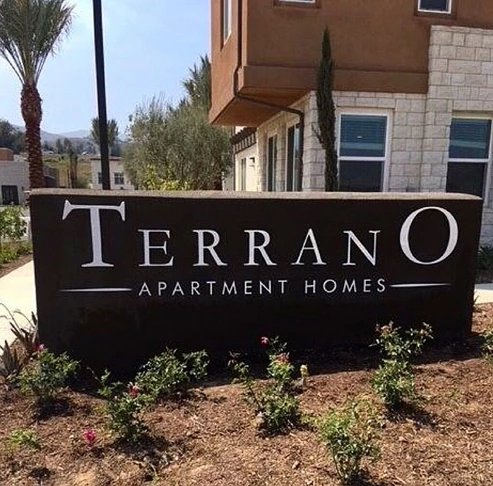 Customized monument sign for Terrano Apartment Homes Dos Lagos Corona, CA