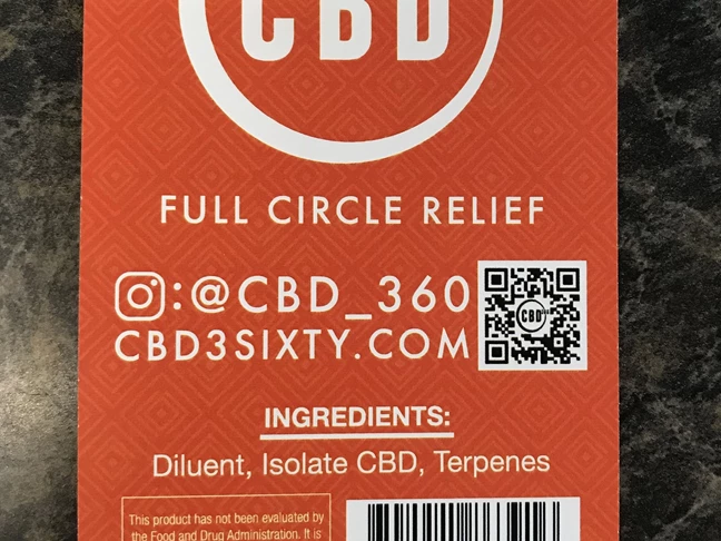 Product labels for CBD360