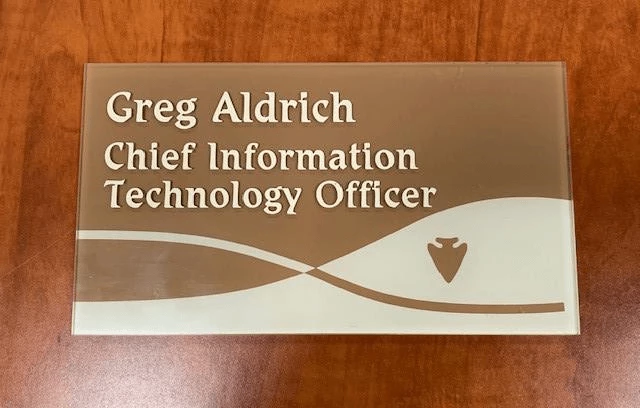 Name plate for medical facility