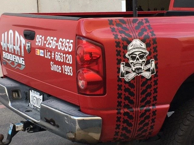 Long Time Customer, Hart Roofing in Corona allowed us to complete another beautiful truck wrap for them!